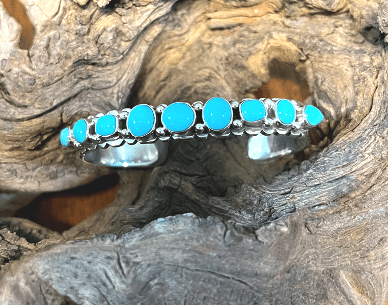 The Flannel Flower Cuff - Turquoise Mustang