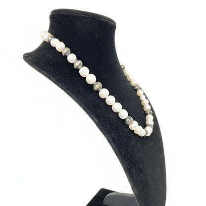 19” Freshwater Pearls and 10mm Silver Pearls by TM - Turquoise Mustang