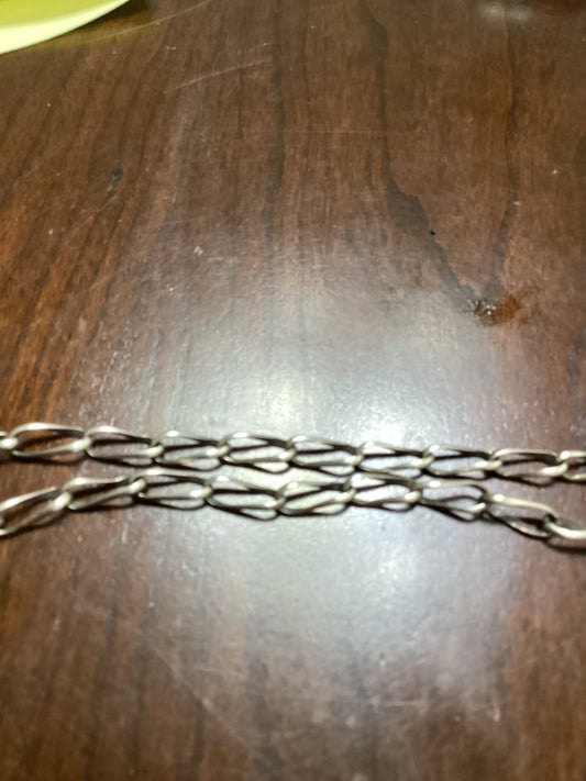 Handmade Twisted Oval Link Chain 22" - Turquoise Mustang