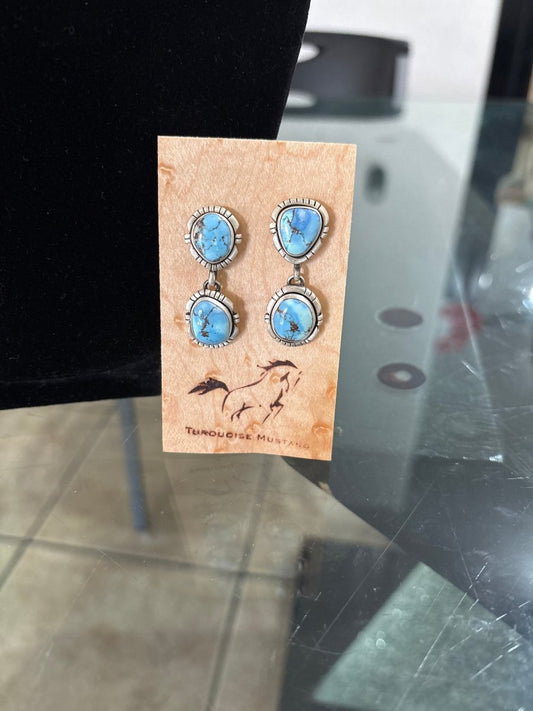 Golden Hills Dangle Earrings - Turquoise Mustang