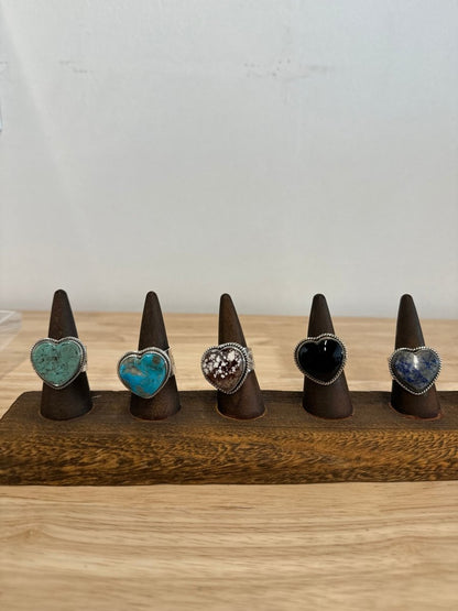 The Carnation Heart Ring - Turquoise Mustang