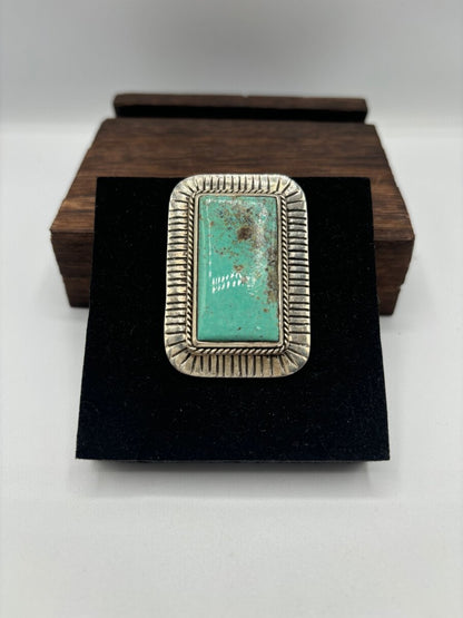 The Phoenix Adjustable Square Ring - Turquoise Mustang