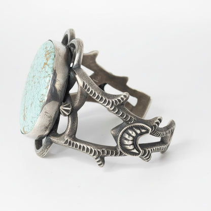 Tufa Cast w 8 Mine Turquoise Bracelet Cuff Roland Dixson - Turquoise Mustang