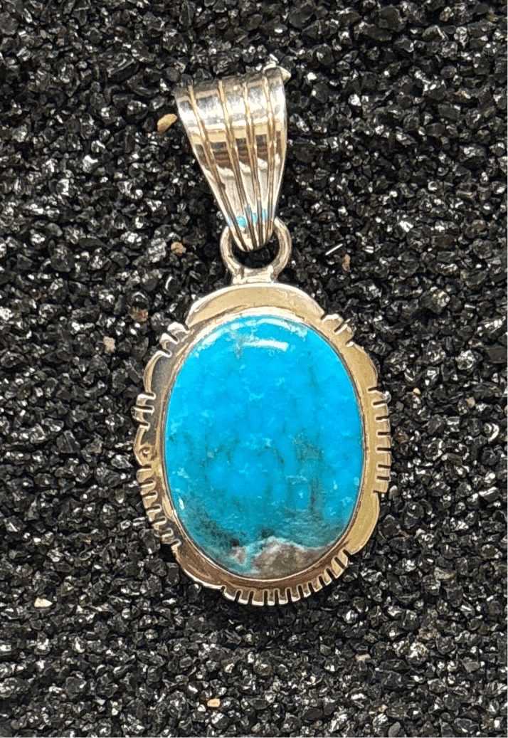 The Calendula Pendant - Turquoise Mustang