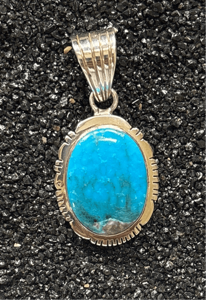 The Calendula Pendant - Turquoise Mustang