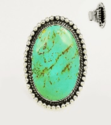 The Geranium Oval Ring - Turquoise Mustang