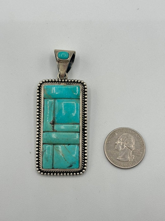 The Pendleton Mosaic Pendant - Turquoise Mustang