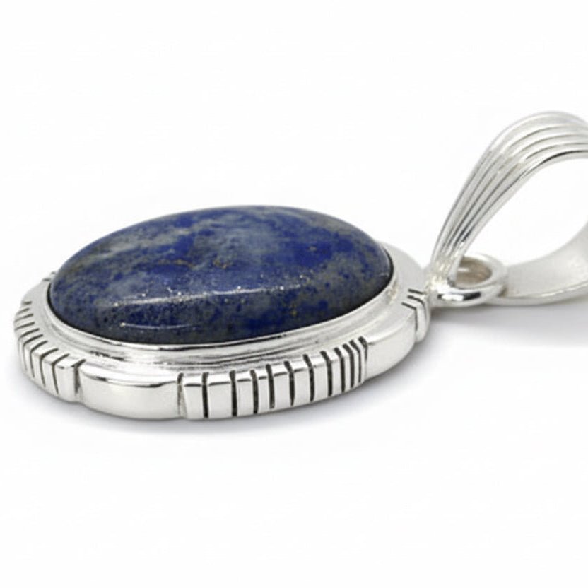 The Calendula Pendant in Denim Lapis - Turquoise Mustang