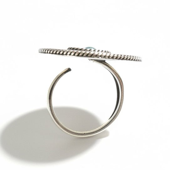 Round Shield Ring, Adjustable HaDa Collection - Turquoise Mustang