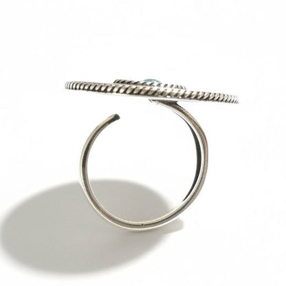 Round Shield Ring, Adjustable HaDa Collection - Turquoise Mustang