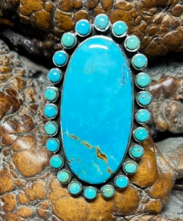 The Blue Star Ring (W) - Turquoise Mustang