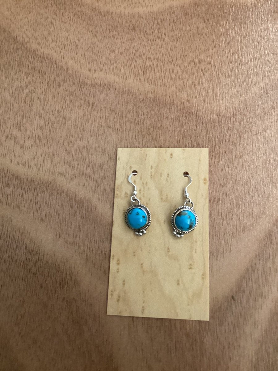 Earrings, Kingman Turquoise Dangle, Marcilla James - Turquoise Mustang