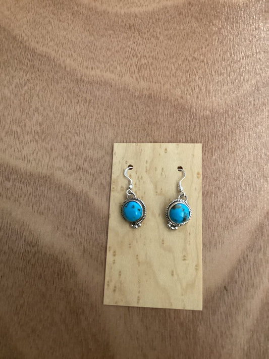 Earrings, Kingman Turquoise Dangle, Marcilla James - Turquoise Mustang