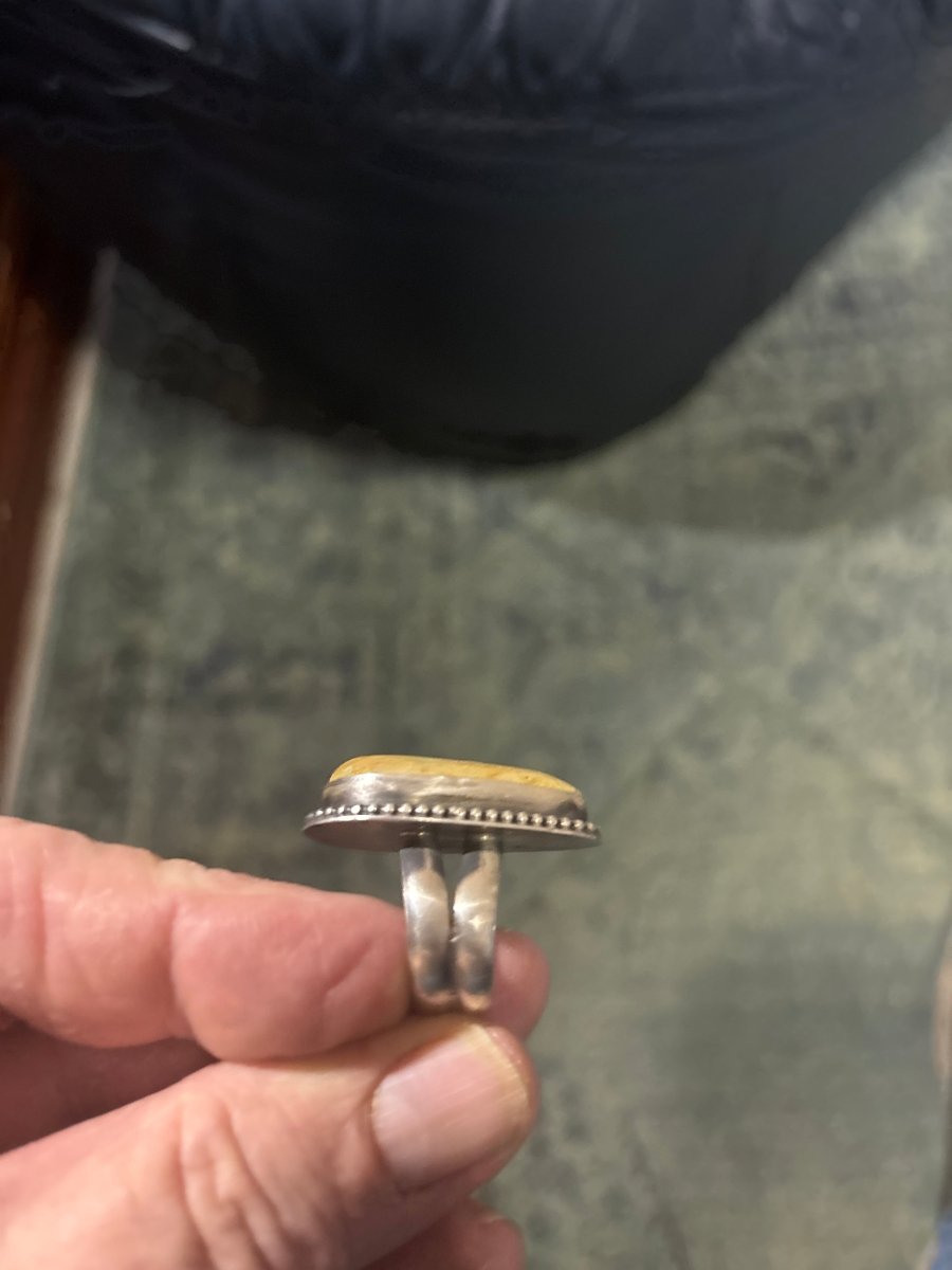 Boulder Turquoise Ring, by Alfred Martinez - Turquoise Mustang