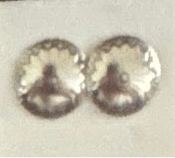 Small Sterling Silver Concho Stud Earrings - Turquoise Mustang