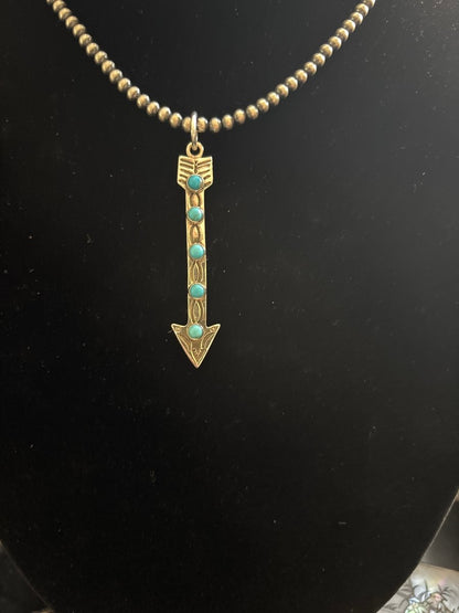 The Arrowleaf Pendant - Turquoise Mustang