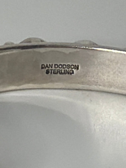 8 - Stone Sage Green Kingman Turquoise Cuff, Large Round Stones — Sterling Silver, Dan Dodson (DD) - Turquoise Mustang