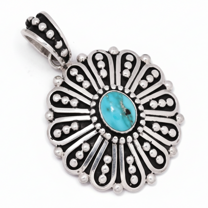 The Snowflake Pendant - Turquoise Mustang