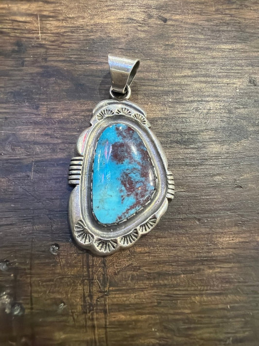 Vintage Bisbee Mine Pendant - Turquoise Mustang
