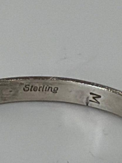 Vintage Narrow All - Silver, Tradition Stamp motif, half - round wire Cuff - Turquoise Mustang