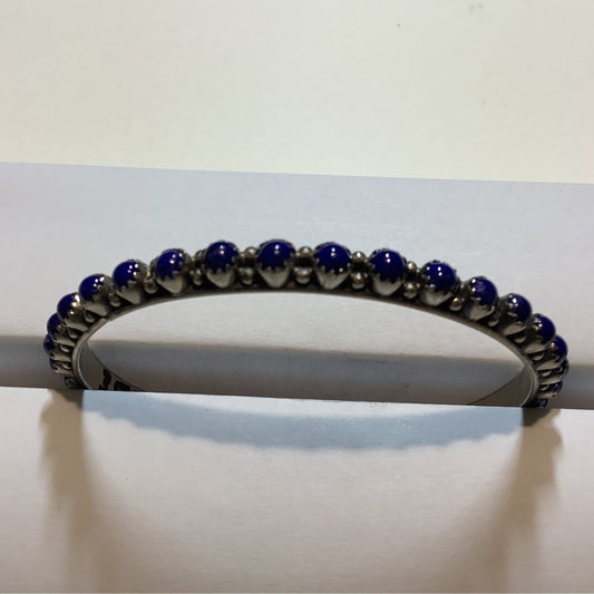 Bangle, Tiny Round Lapis 32 stone, GP/SRY (1) - Turquoise Mustang