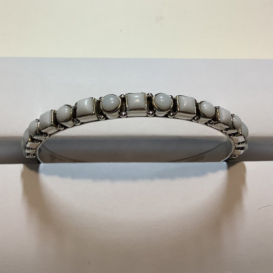 Dan Dodson Infinity - Style White Jade Squares & Rounds Bangle - Turquoise Mustang
