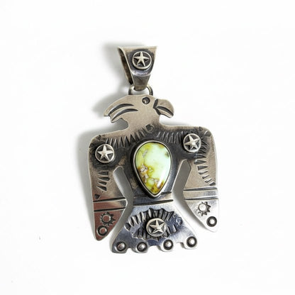 Palomino Variscite Thunderbird Pendant, Chimney Butte Studios - Turquoise Mustang