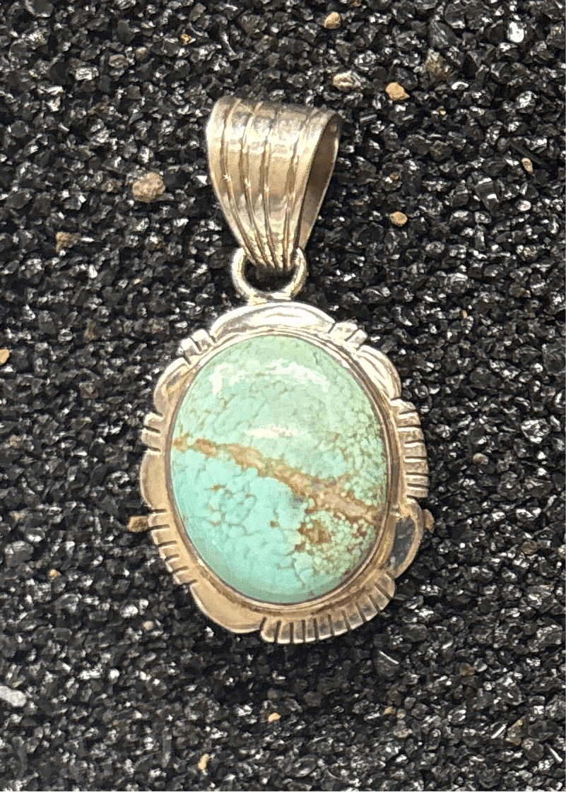 The Calendula Pendant - Turquoise Mustang