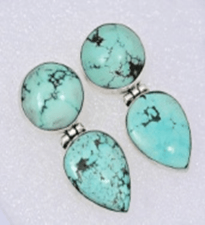 The Verbena Hinged Post Earrings - Turquoise Mustang