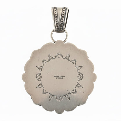 Monumental Purple and Orange Spiny Oyster Shield Pendant, Roland Dixon - Turquoise Mustang