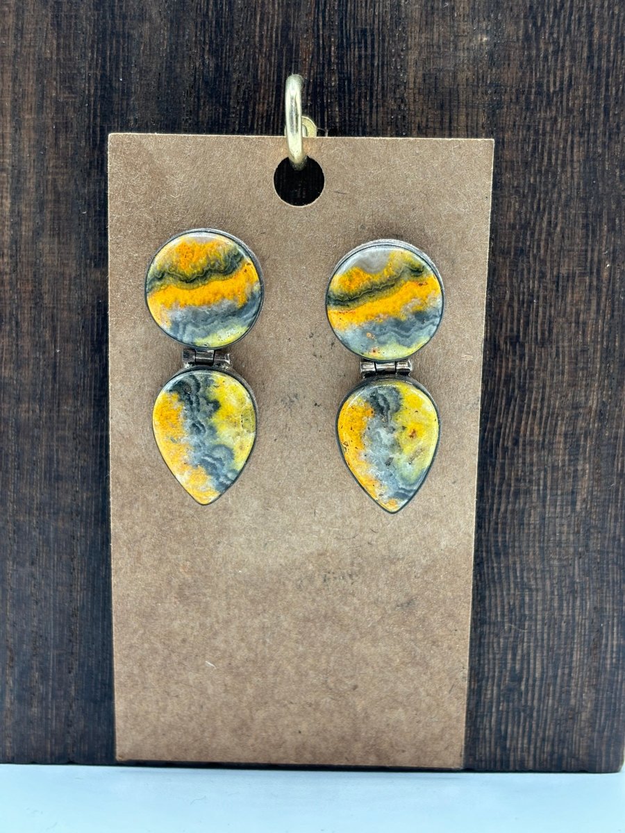 The Verbena Hinged Post Earrings - Turquoise Mustang