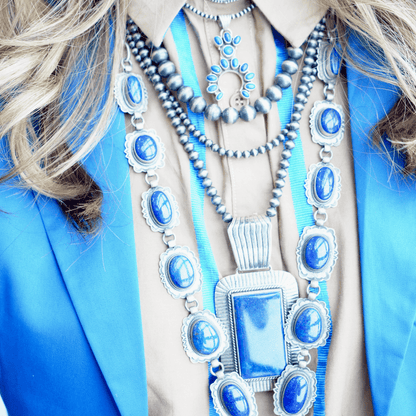 The Blue Blossom Lariat - Turquoise Mustang