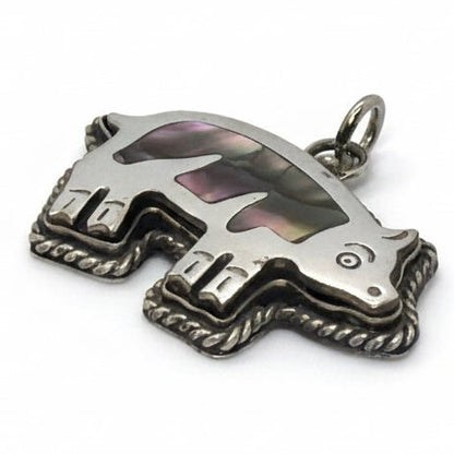 Inlaid Abalone Pig, Unknown - Turquoise Mustang