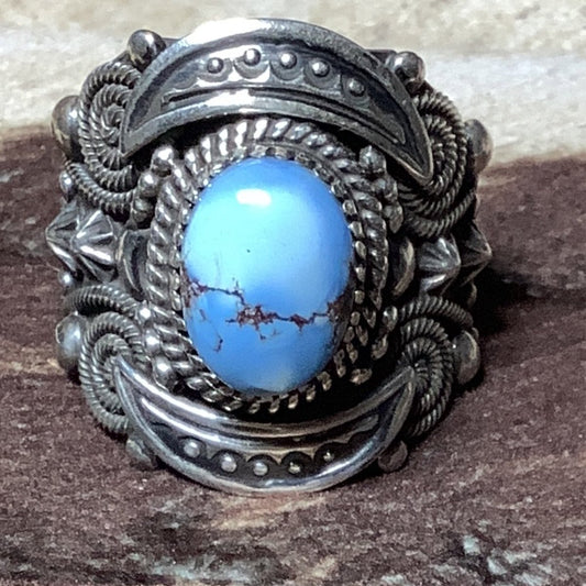 Oval Golden Hills Lavendar Turquoise by Derrick Gordon - Turquoise Mustang