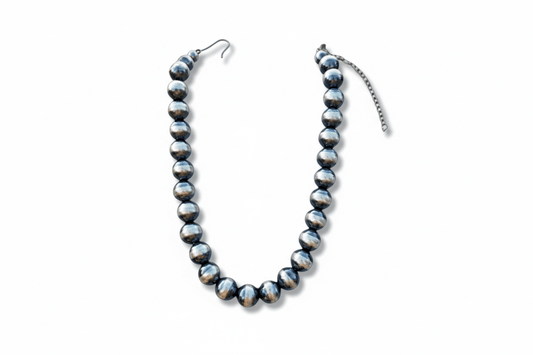 14mm Mustang Silver Pearls - Turquoise Mustang
