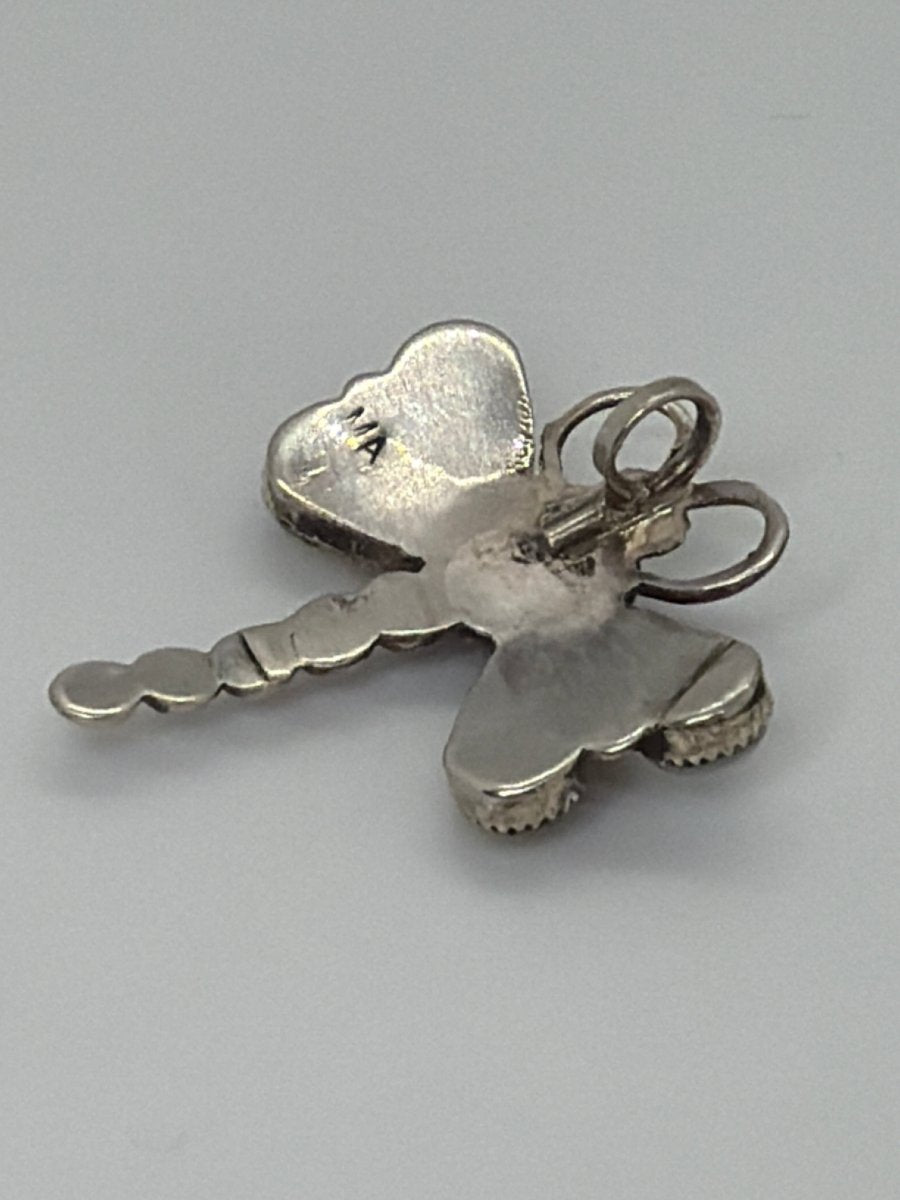 Mother of Pearl Dragonfly Pendant in Sterling Silver, MA Hallmark - Turquoise Mustang