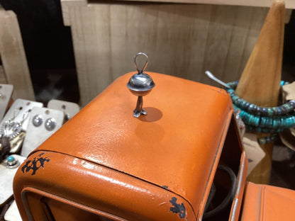 Pendant, Small Squash blossom, all silver, saucer globe, thin bale, Monica Smith - Turquoise Mustang