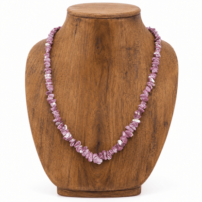 22" Purple Spiny Oyster Graduated, Tumbled, Freeform Necklace with Sterling Silver Pearl Accents - Turquoise Mustang