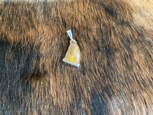 Golden Rutilated Quartz Freeform Pendant by TM - Turquoise Mustang