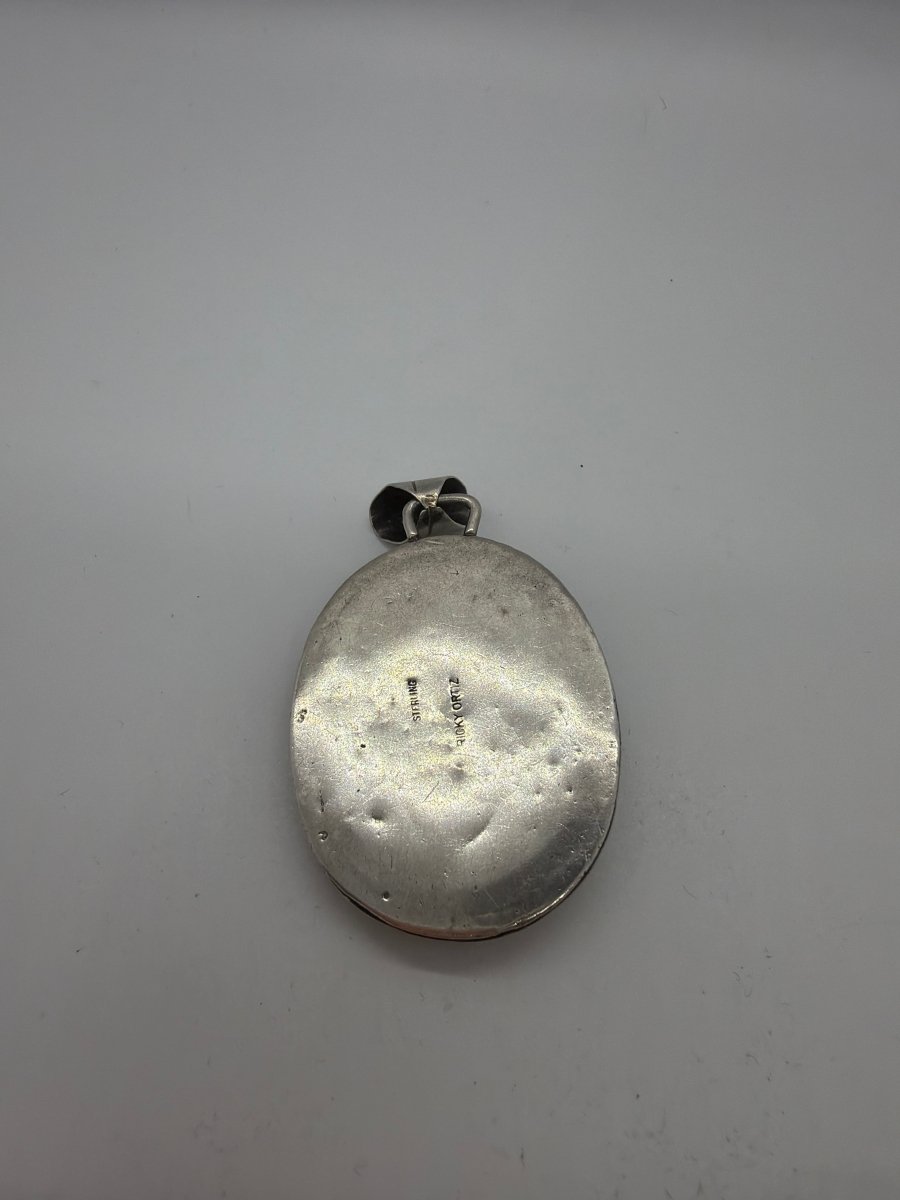 Sterling Silver Black Onyx Shield Pendant, Ricky Ortiz - Turquoise Mustang