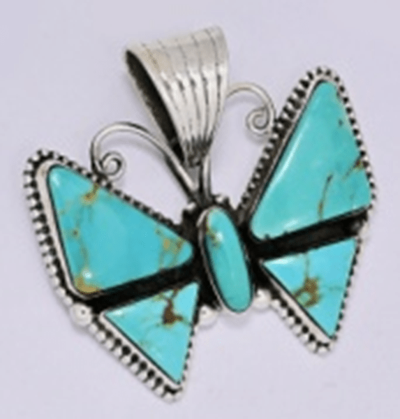 The Butterfly Bush Pendant - Turquoise Mustang