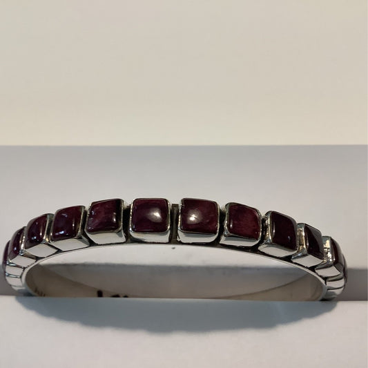 Bangle, Large Square Purple Spiny Oyster, 27 stone, DD (1) (1) - Turquoise Mustang