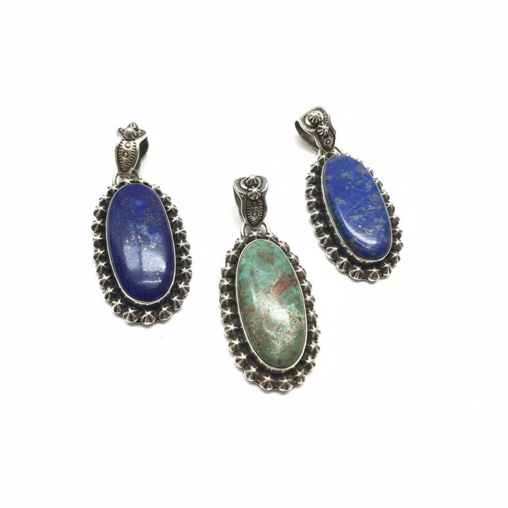 The Winter Jasmine Pendant in Denim Lapis - Turquoise Mustang