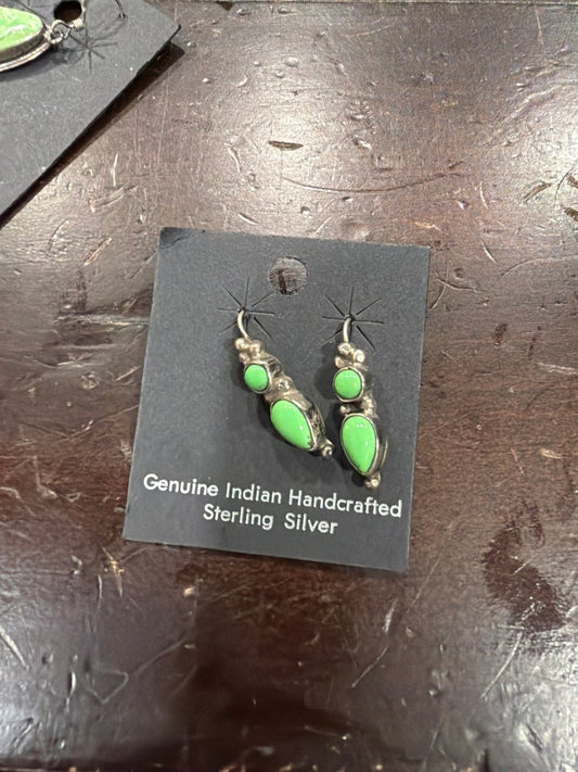 Two Stone Gaspeite Dangles - Turquoise Mustang