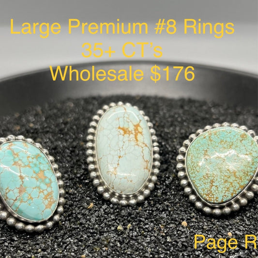 Ring, Asst. medium single stone Number 8, Mary Spencer - Turquoise Mustang