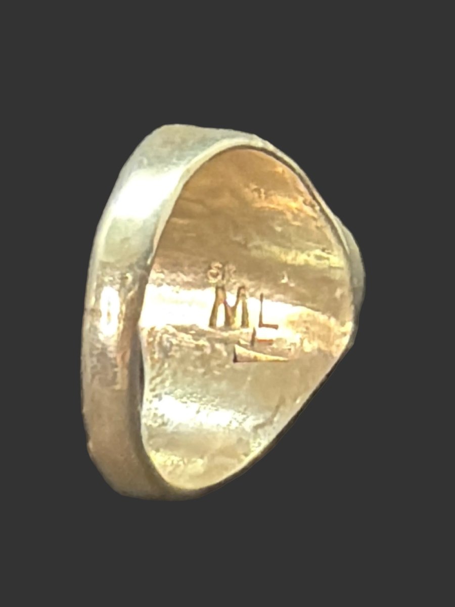 Oval Turquoise Ring with Sawtooth Bezel, Size 9.75 Melinda Lucas - Turquoise Mustang