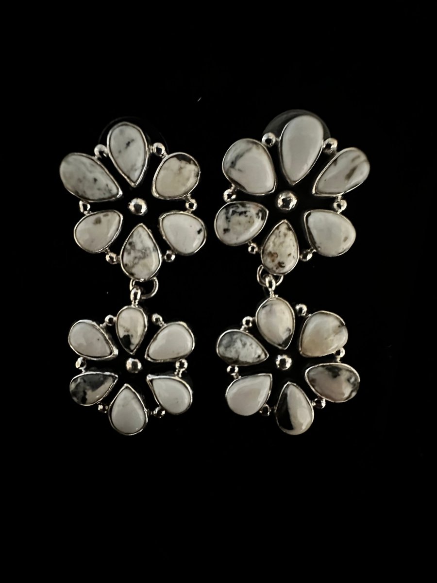 White Buffalo Lariat Necklace & Earrings Set – by Leonard Kee - Turquoise Mustang