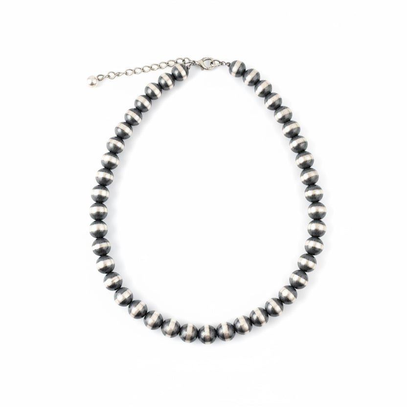12mm Mustang Silver Pearls - Turquoise Mustang