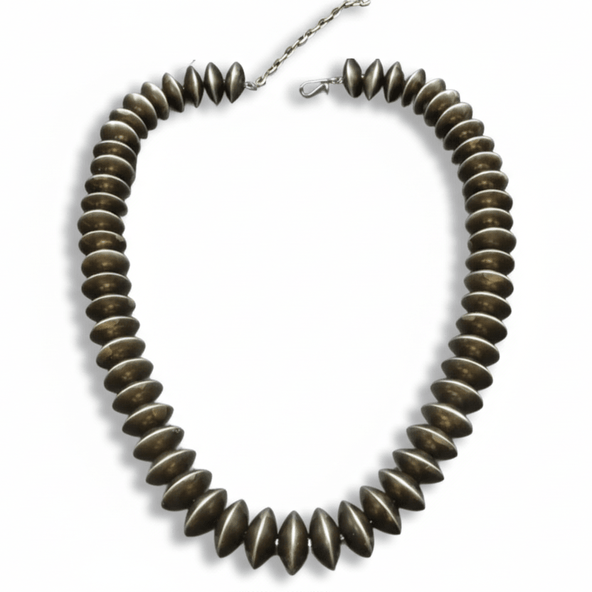 14mm Mustang Silver Saucers Necklace - Turquoise Mustang