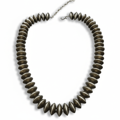 14mm Mustang Silver Saucers Necklace - Turquoise Mustang